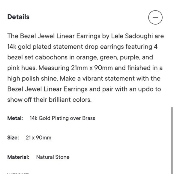 ✨❤️ Lele Sadoughi Bezel Jewel Linear Earrings ✨🌹✨ - Picture 5 of 6